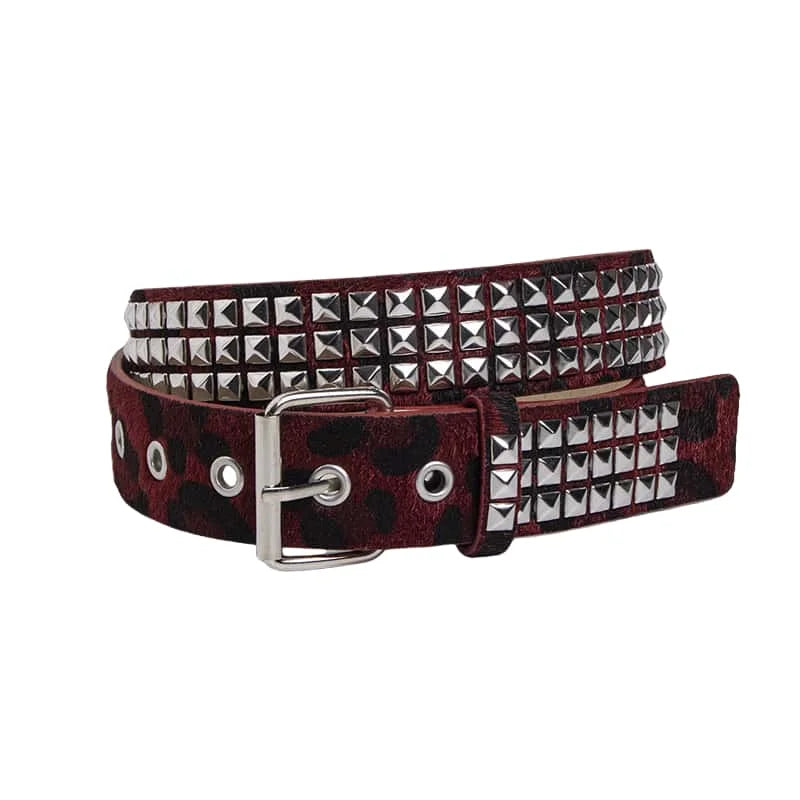 Studded Leopard Punk Belt