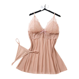 Soft Hours Lace Bust Chemise & Thong Set