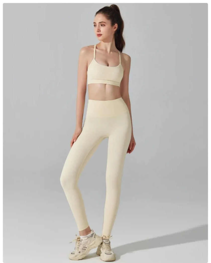 No Days Off Strappy Sports Bra & High Waist Leggings Set