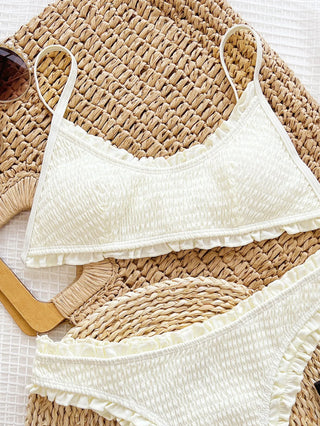 Coconut Cream Smocked Bikini