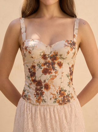 Adalyn Floral Sweetheart Corset Top