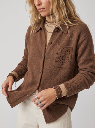 Agnes Heavyweight Knit Shirt in Coffee