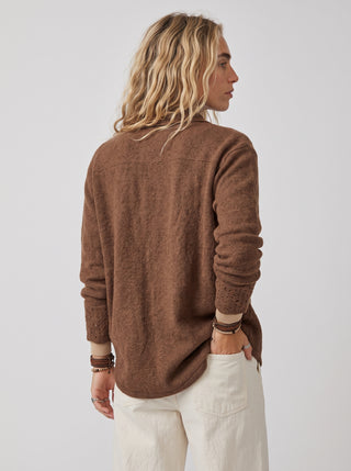 Agnes Heavyweight Knit Shirt in Coffee