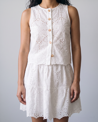 Amalfina Eyelet Button-Front Set