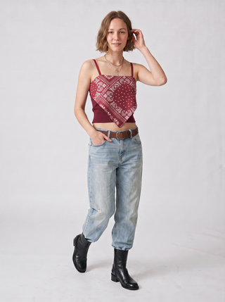 Bandit Bandana Cami in Red, front view