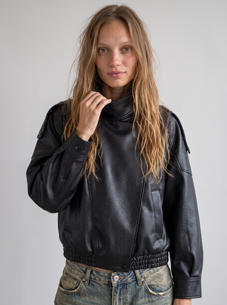 Blair Batwing Faux Leather Jacket