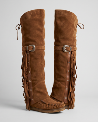 Caledonia Fringe Moccasin Boots