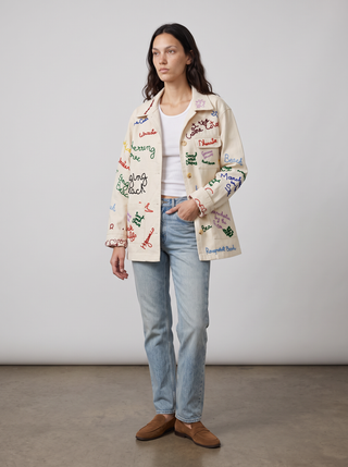 Cape Cod Script Embroidered Trucker Jacket