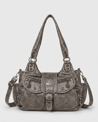 Castell Multi-Pocket Buckle Shoulder Bag