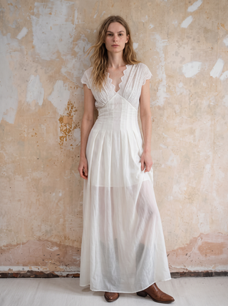 Celestia Eyelet V-Neck Maxi Dress