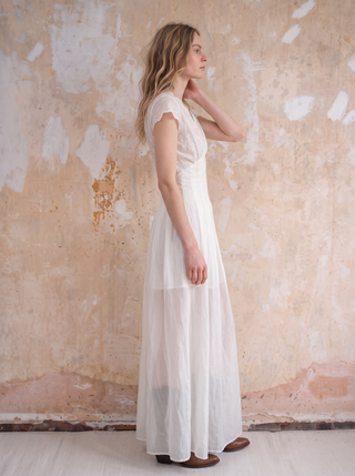 Celestia Eyelet V-Neck Maxi Dress