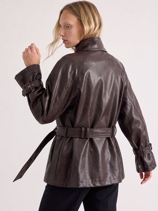 Cordova Belted Vegan Leather Jacket