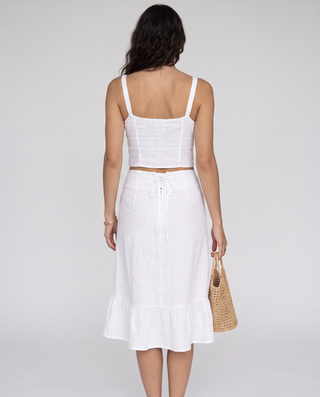 Corsette Ruffle-Hem Skirt Set