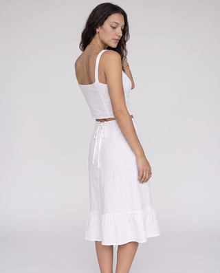Corsette Ruffle-Hem Skirt Set