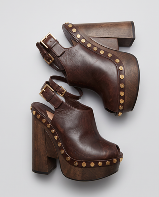 Delacroix Peep Toe Leather Mules