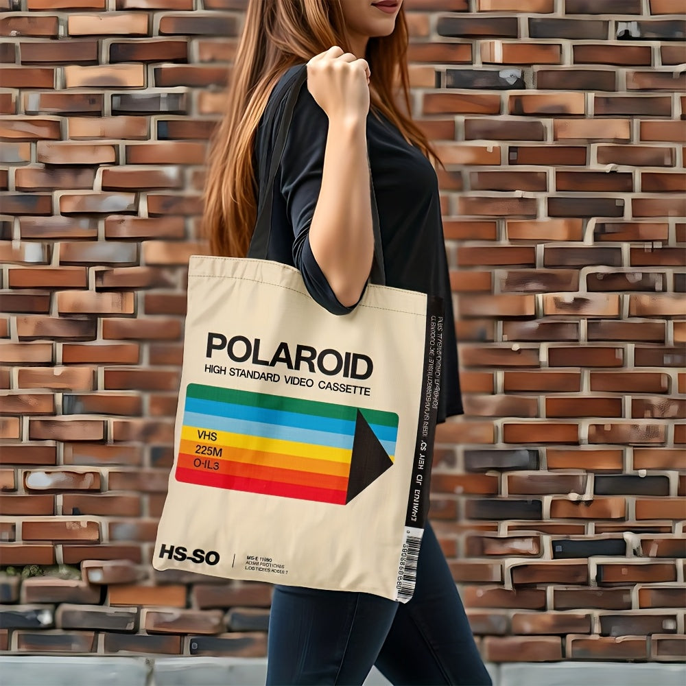 Polaroid-Inspired Vintage Canvas Tote Bag