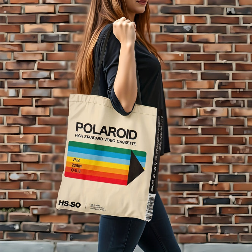 Polaroid-Inspired Vintage Canvas Tote Bag