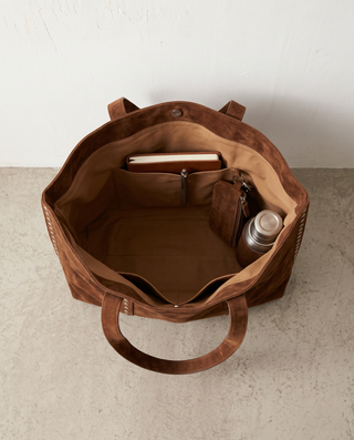 Elena Riveted Suede Tote