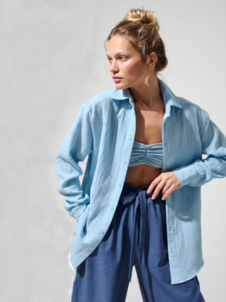 Eleni Cotton Gauze Button-Up Shirt