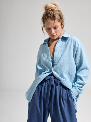 Eleni Cotton Gauze Button-Up Shirt
