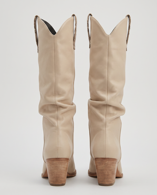 Elsie Snake Trim Slouch Western Boots