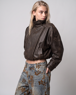 Fenwick Low-Rise Ultra Baggy Floral Print Jeans