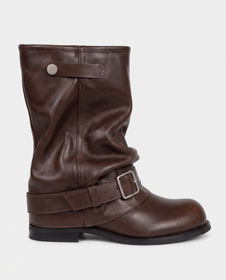 Florence Buckle Slouch Moto Boots