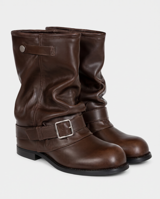 Florence Buckle Slouch Moto Boots