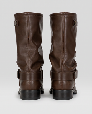 Florence Buckle Slouch Moto Boots
