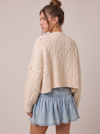 Hattie Smocked Denim Flounce Mini Skirt