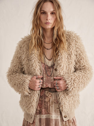 Joanie Cropped Shag Jacket