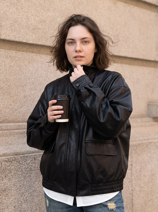 Lennon Oversized Leather Jacket