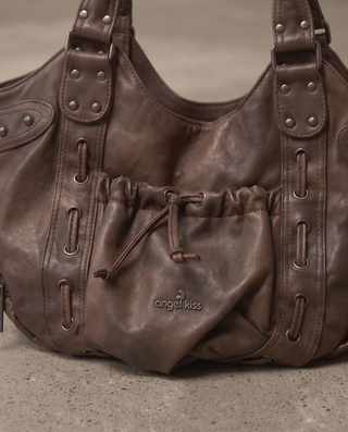 Lexi Studded Grommet Hobo Bag