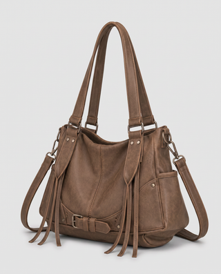 Lila Fringe Buckle Shoulder Bag