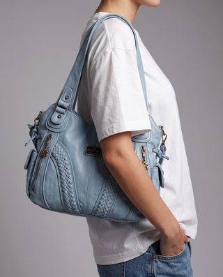 Lorna Woven Panel Shoulder Bag