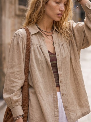 Marianne Cotton Balloon Sleeve Shirt