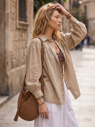 Marianne Cotton Balloon Sleeve Shirt