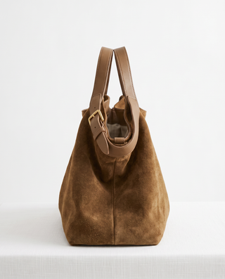 Marlo Suede Buckle Tote