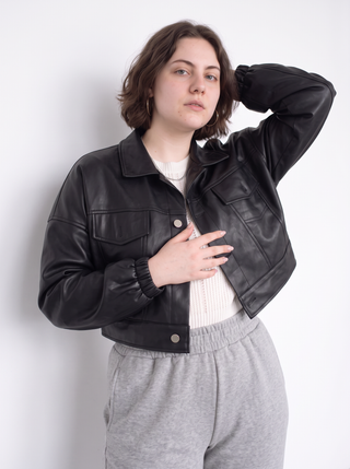 Mercer Cropped Leather Jacket