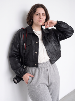 Mercer Cropped Leather Jacket