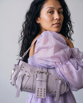 Molly Studded Moto Shoulder Bag