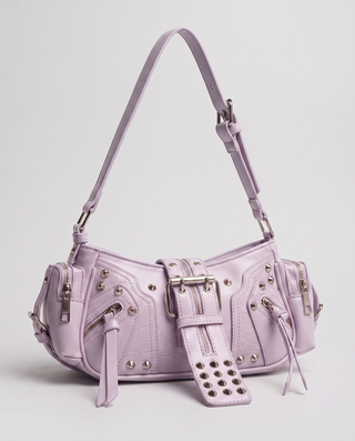 Molly Studded Moto Shoulder Bag