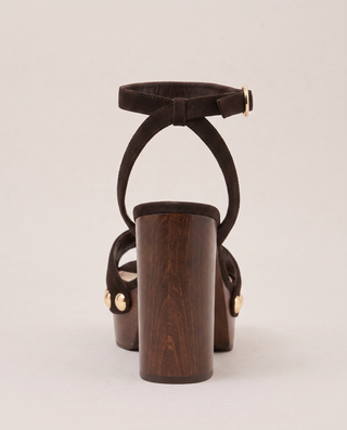 Ostrov Wooden Platform Ankle Strap Heels