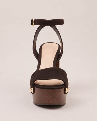 Ostrov Wooden Platform Ankle Strap Heels
