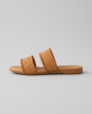 Palmyra Cruz Woven Raffia Slides
