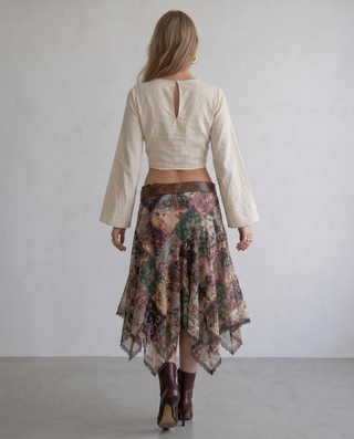 Phoebe Patchwork Handkerchief Midi Skirt
