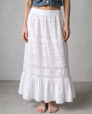 Prairie Lace Tiered Maxi Skirt
