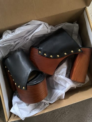 Customer photo of Fern Platform Leather Mules