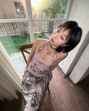Customer photo of Rosalie Floral Halter Top
