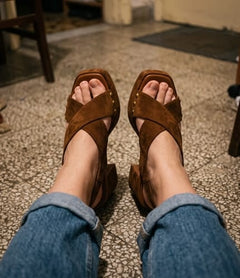 Customer photo of Delphine Vasco Platform Block Heels